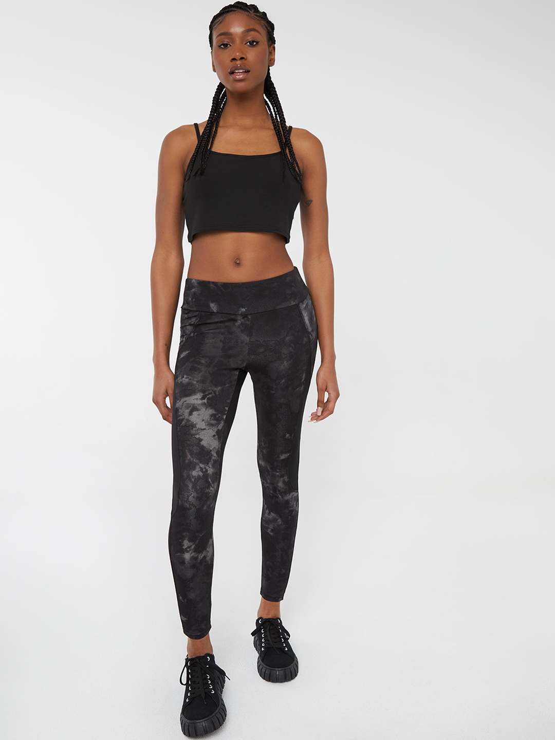 

Ardene Printed Ankle Length Leggings, Black