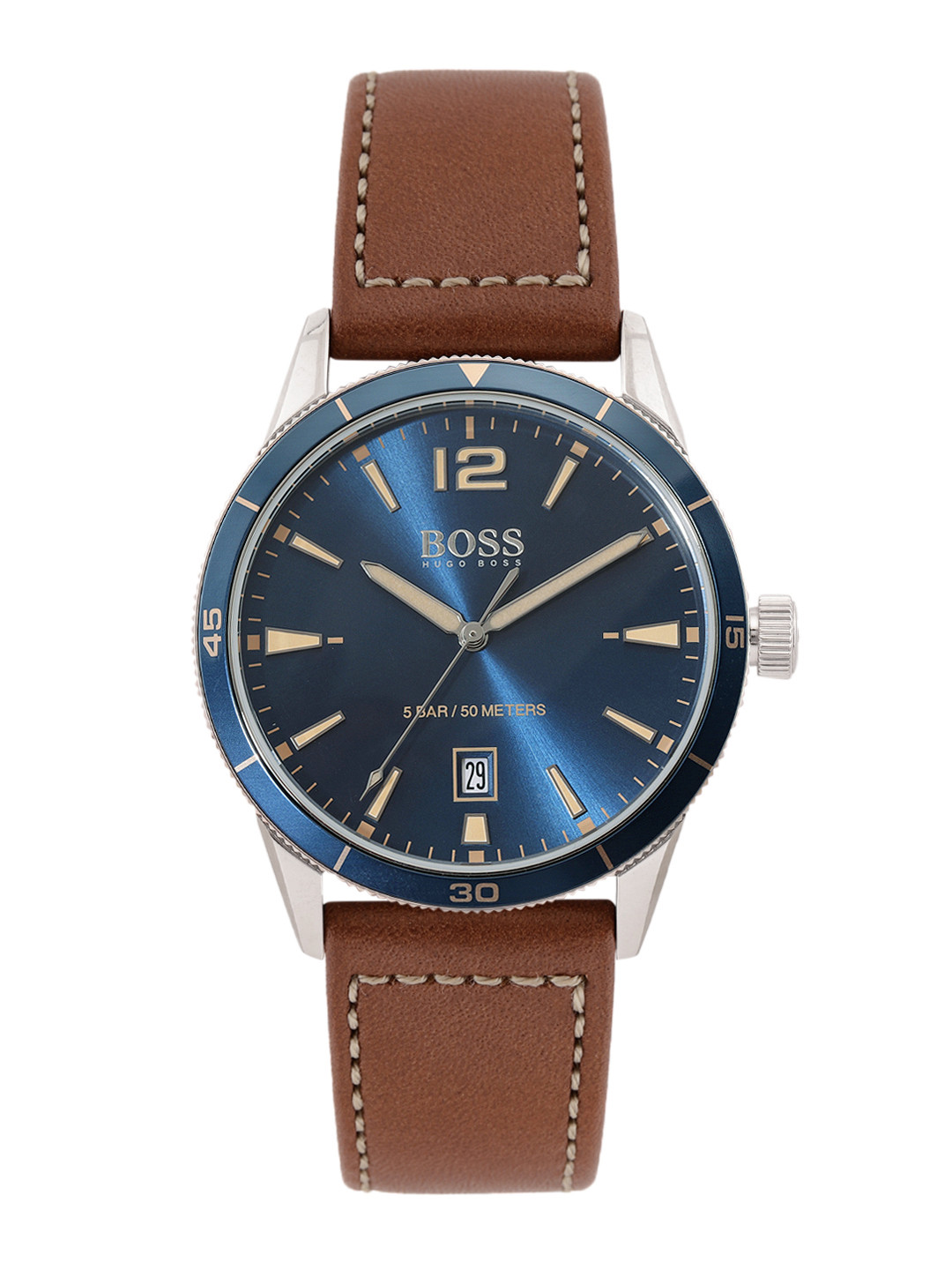 

Hugo Boss Men Drifter Solid Dial & Leather Strap Analogue Watch 1513899, Blue