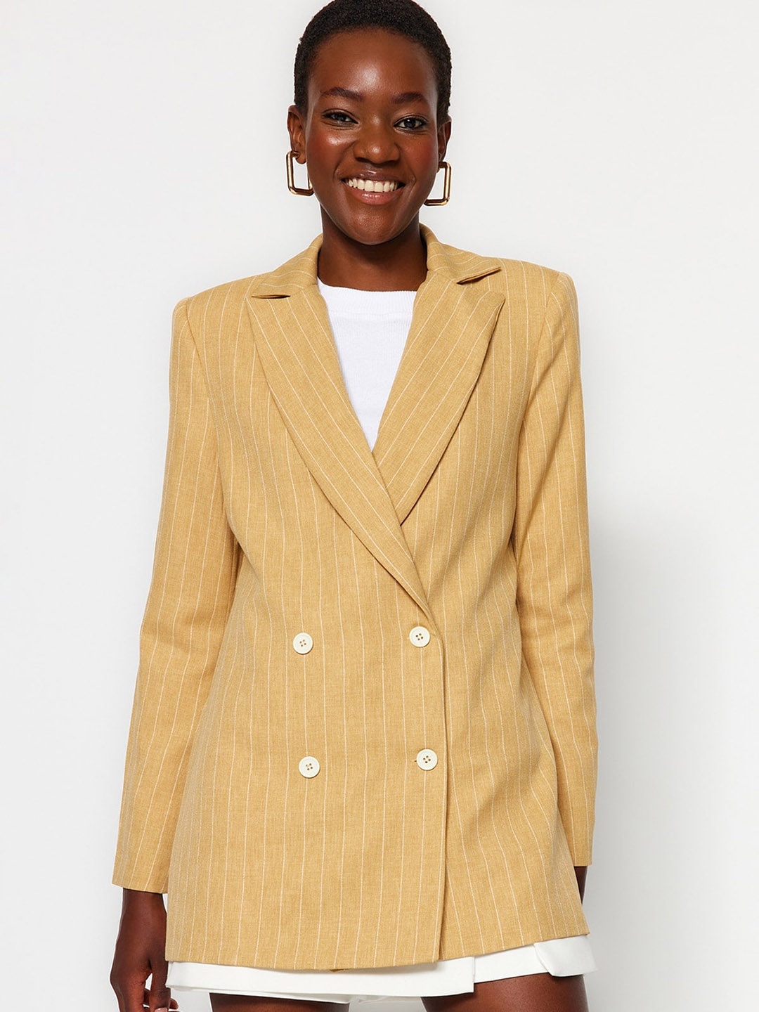 

Trendyol Double-Breasted Blazers, Brown