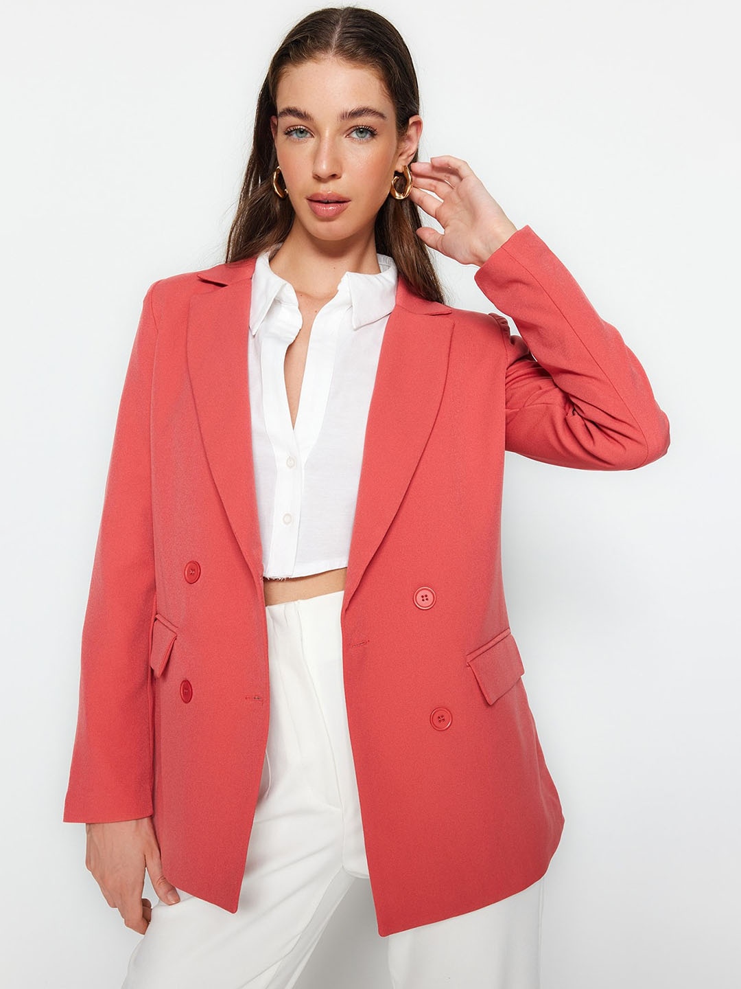 

Trendyol Single-Breasted Blazers, Pink