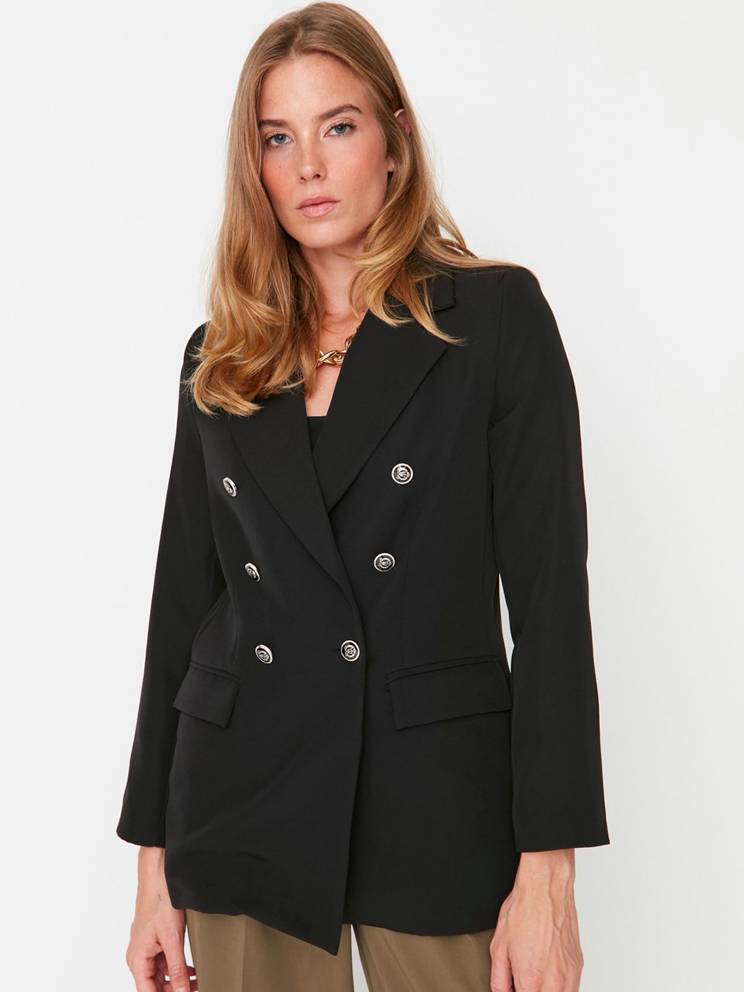 

Trendyol Double-Breasted Blazers, Black