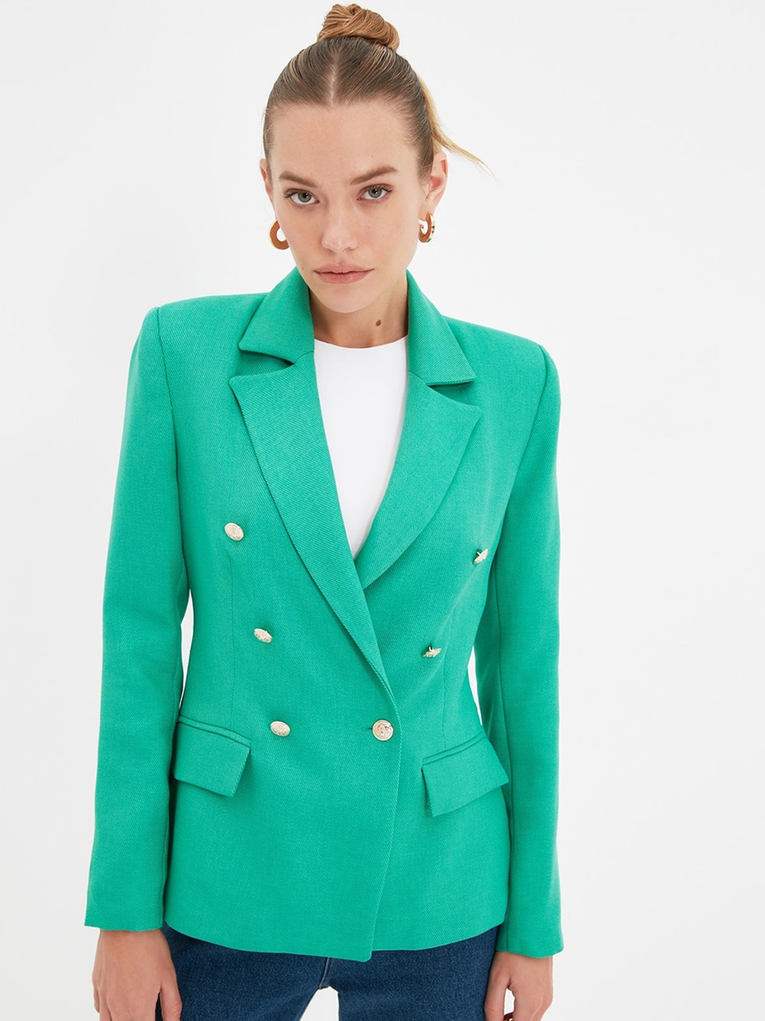 

Trendyol Double-Breasted Blazers, Green