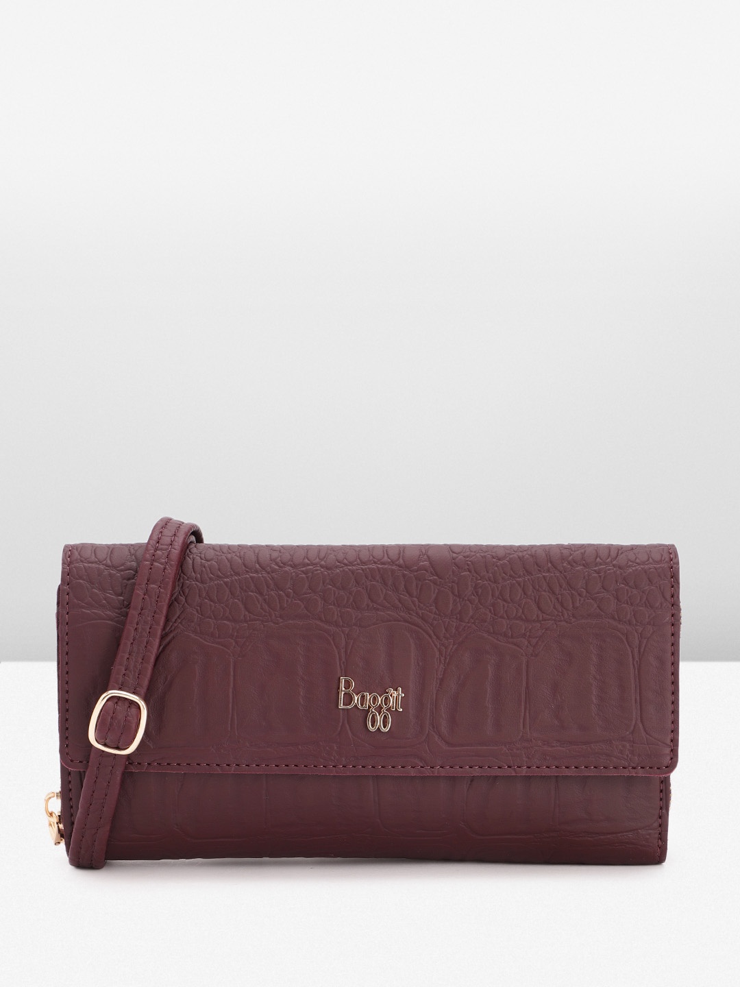 

Baggit Women Animal Textured Zip Around Wallet, Purple