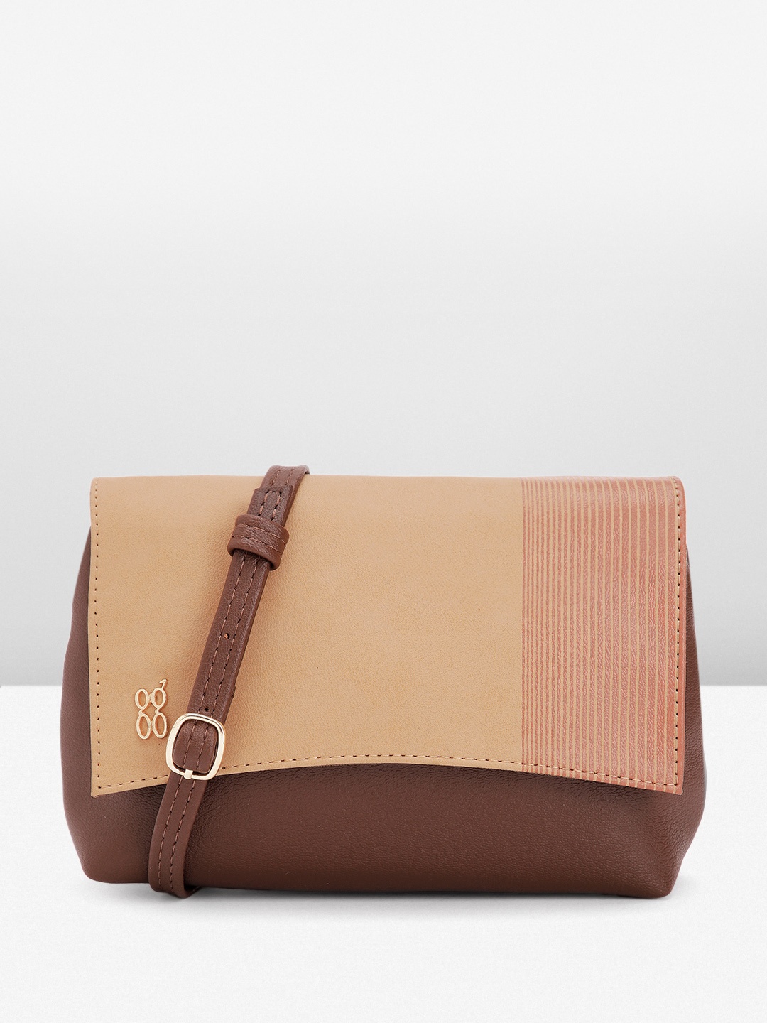 

Baggit Striped Sling Bag, Brown