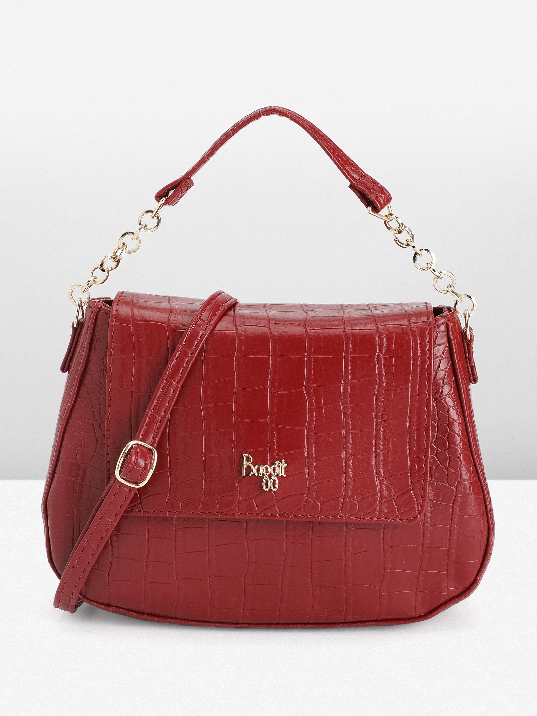

Baggit Women Textured Satchel, Red