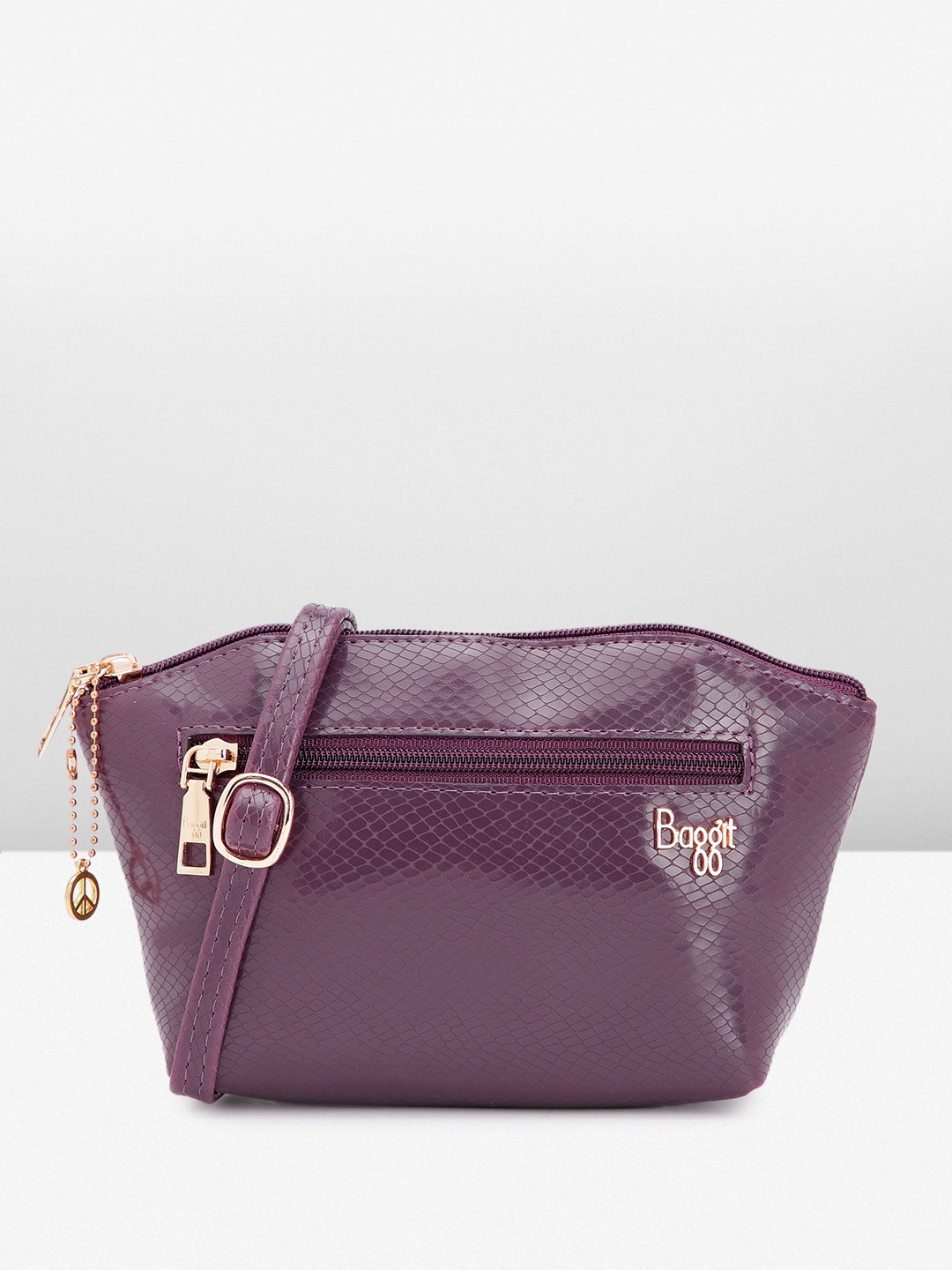 

Baggit Snake Skin Textured Sling Bag, Violet