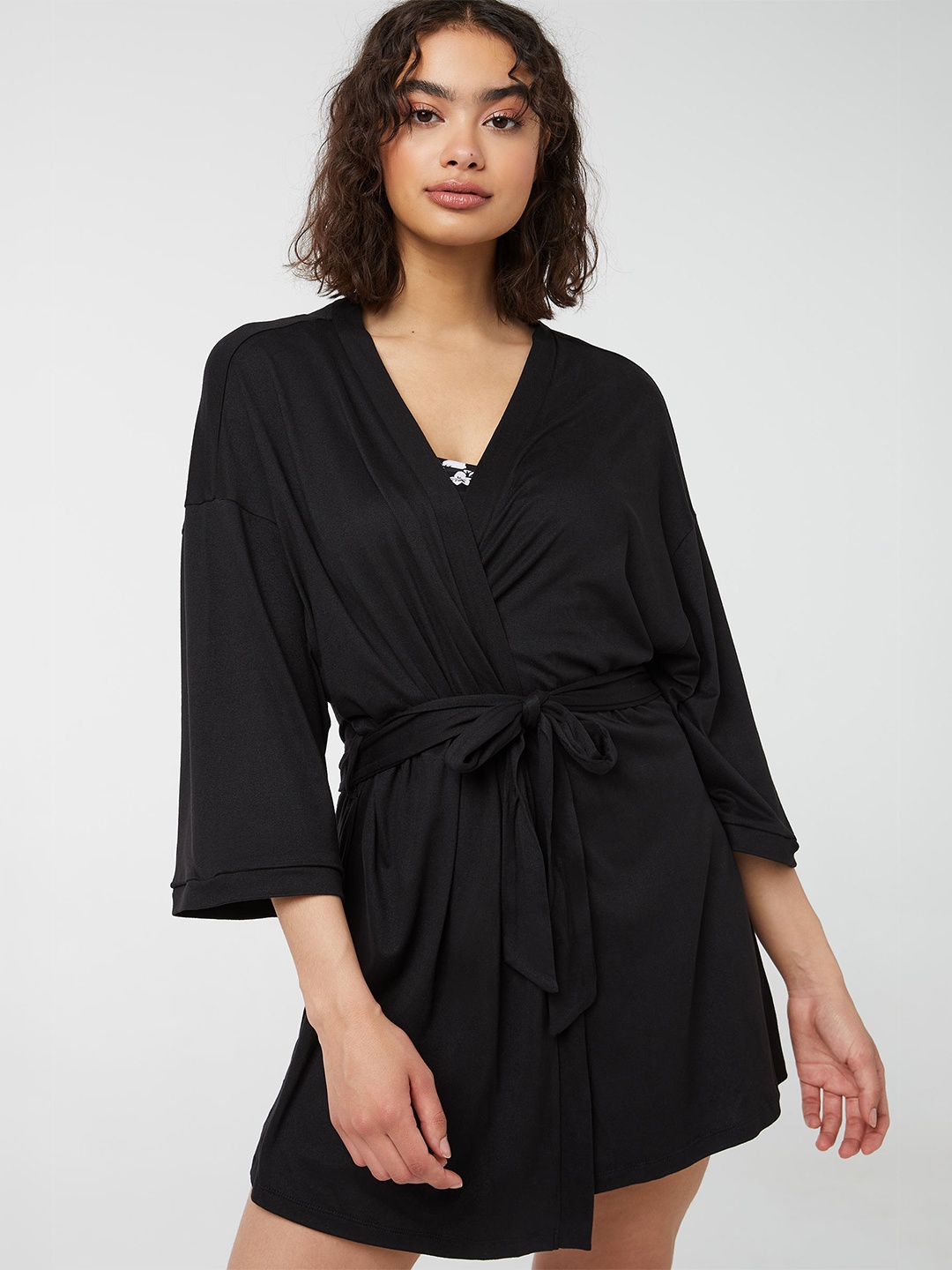 

Ardene V-Neck Wrap Nightdress, Black