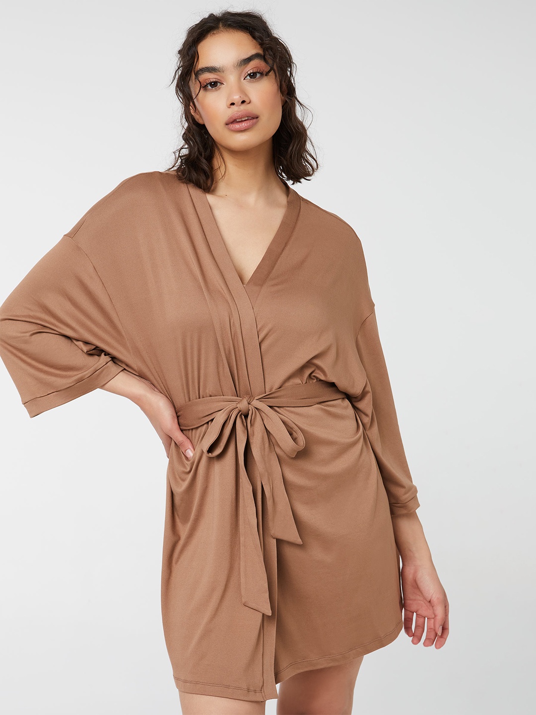 

Ardene V-Neck Wrap Nightdress, Brown