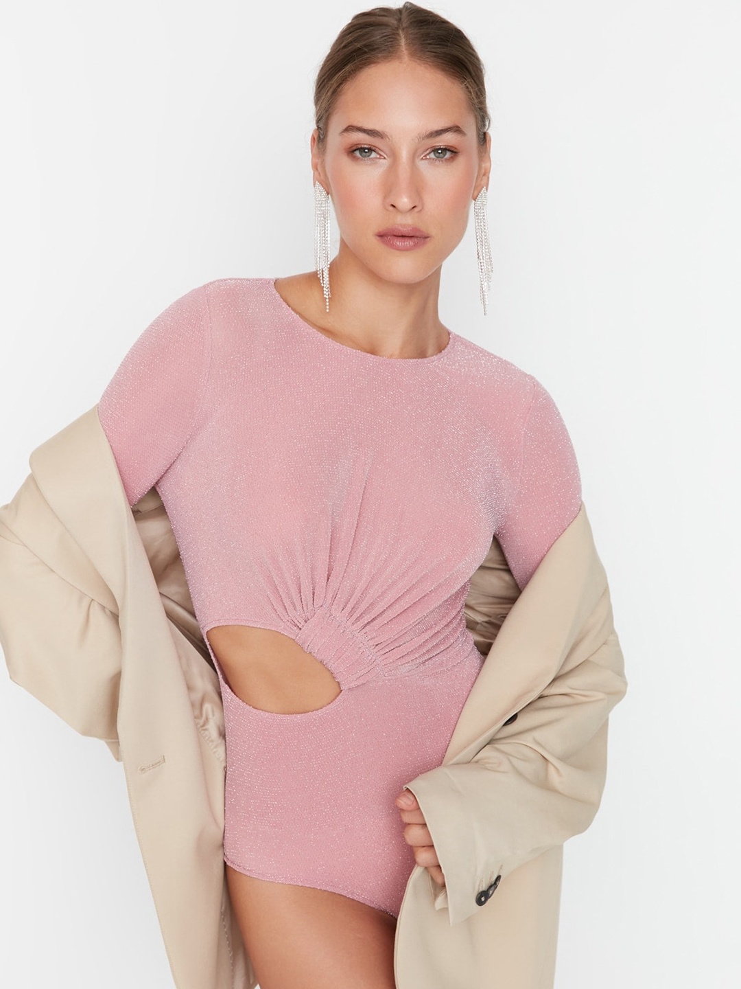

Trendyol Embellished Bodysuit, Pink