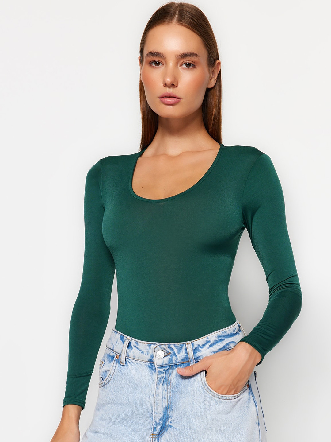 

Trendyol Tie-Up Detail Fitted Top, Green