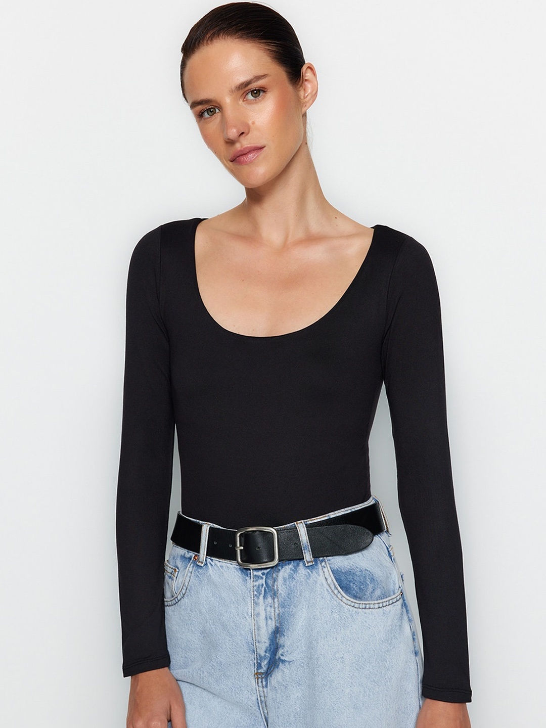 

Trendyol Self-Design Bodysuit, Black