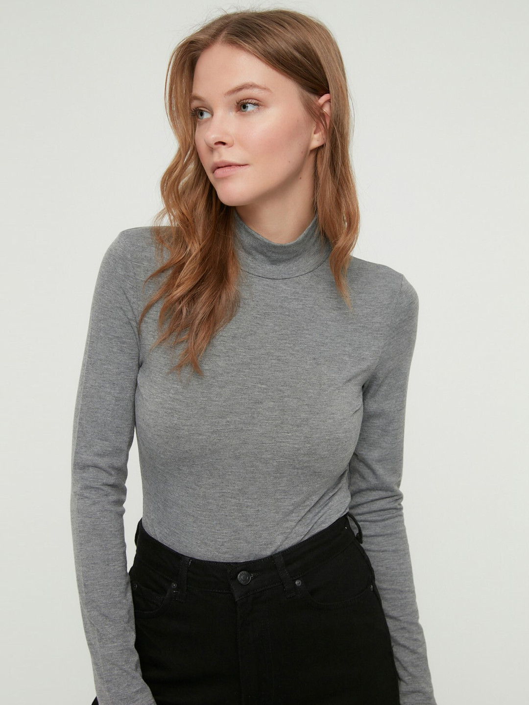 

Trendyol High Neck Bodysuit, Grey