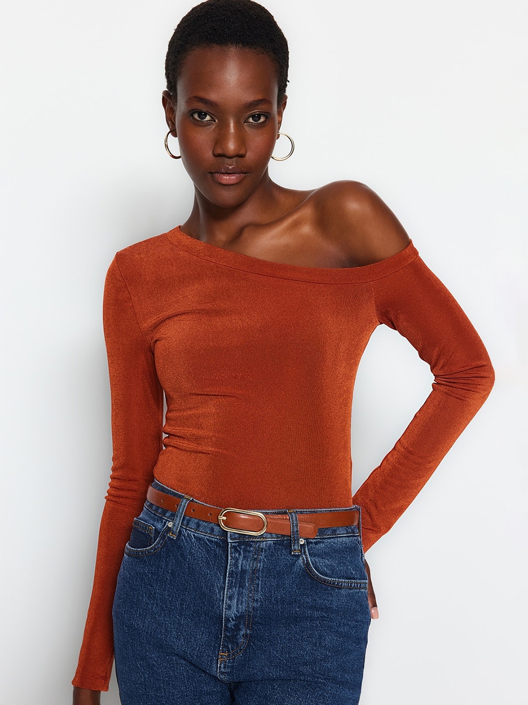 

Trendyol Off Shoulder Bodysuit, Brown