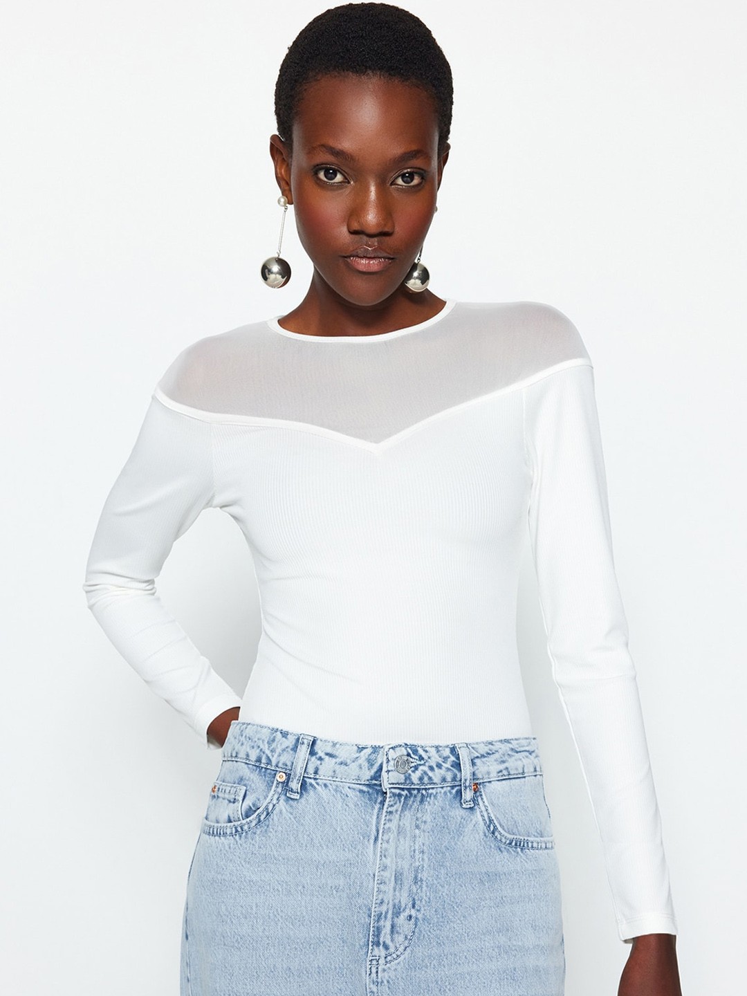 

Trendyol Self-Design Bodysuit, White