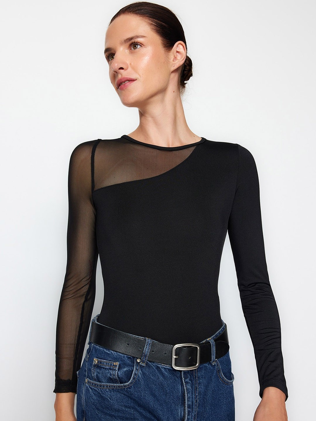 

Trendyol Self-Design Bodysuit, Black