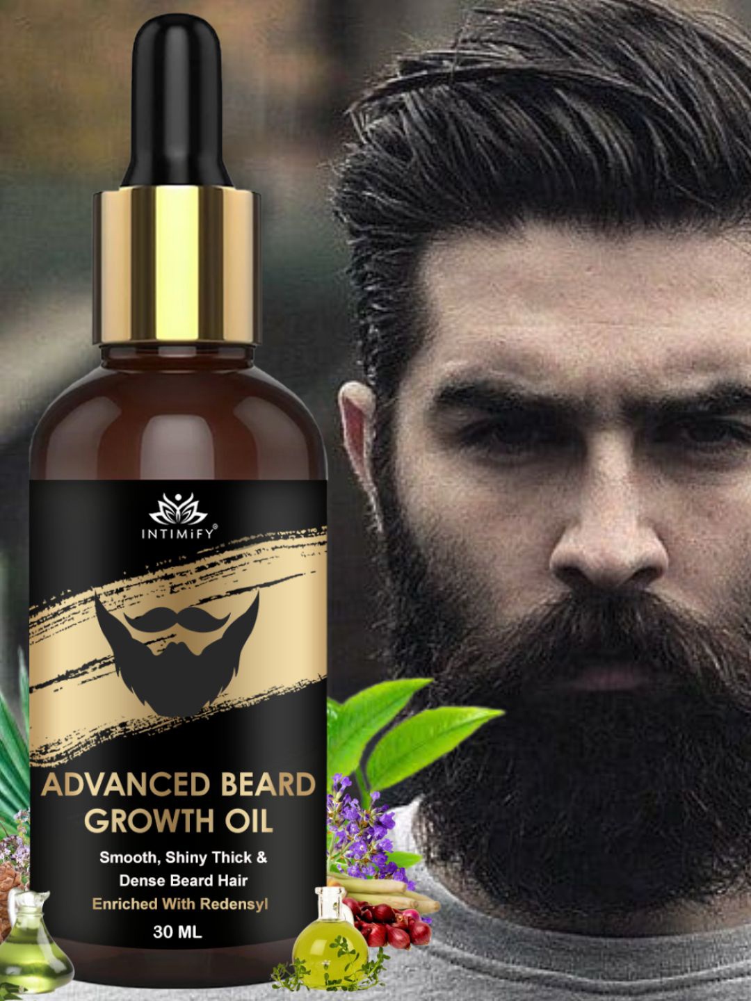 

INTIMIFY Advanced Beard Growth Oil with Redensyl - 30ml, Brown