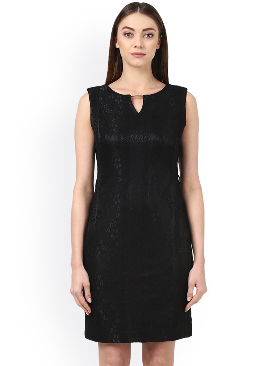 

Park Avenue Women Black Solid Sheath Dress