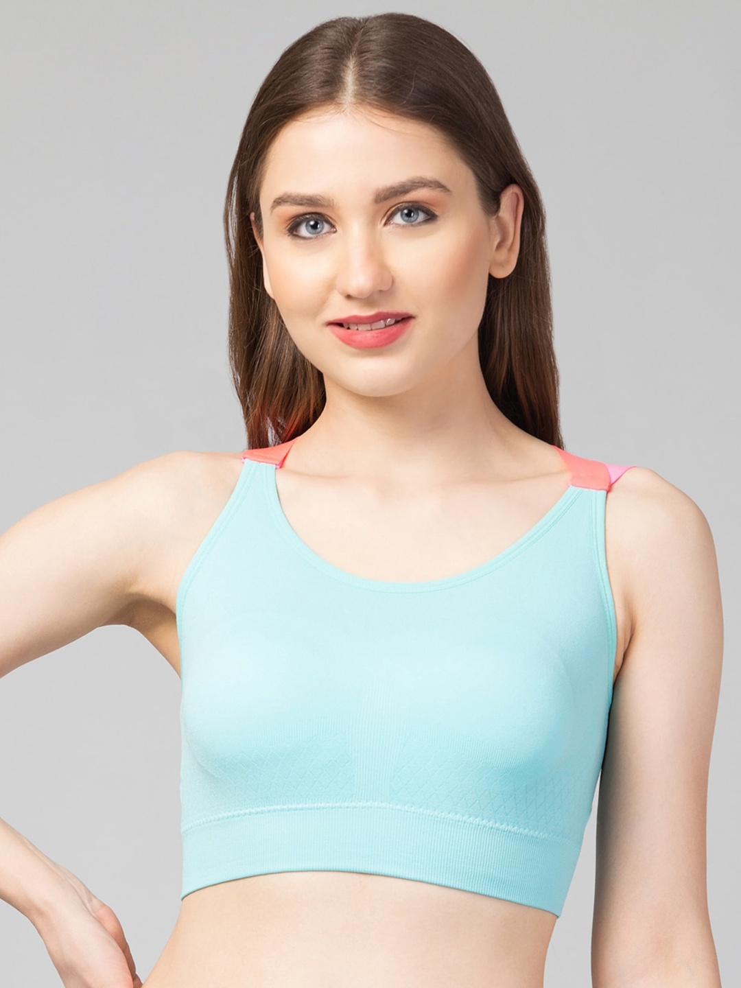

Apraa & Parma Full Coverage Organic Sports Push-Up Bra, Blue