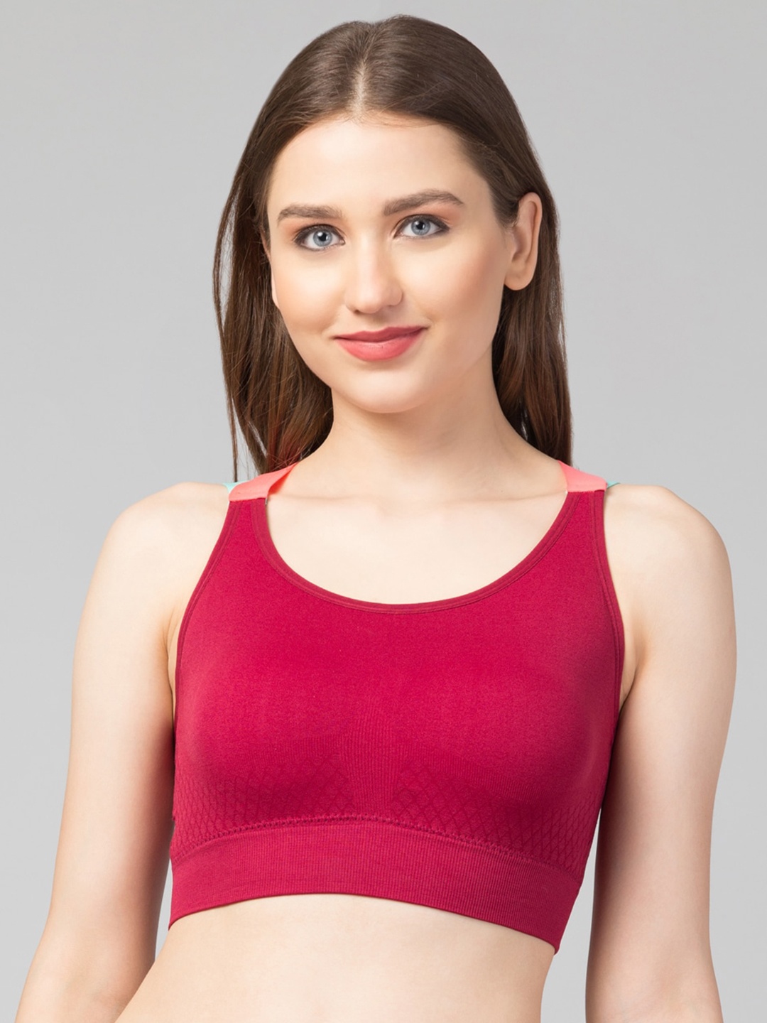 

Apraa & Parma Full Coverage Organic Sports Push-Up Bra, Maroon