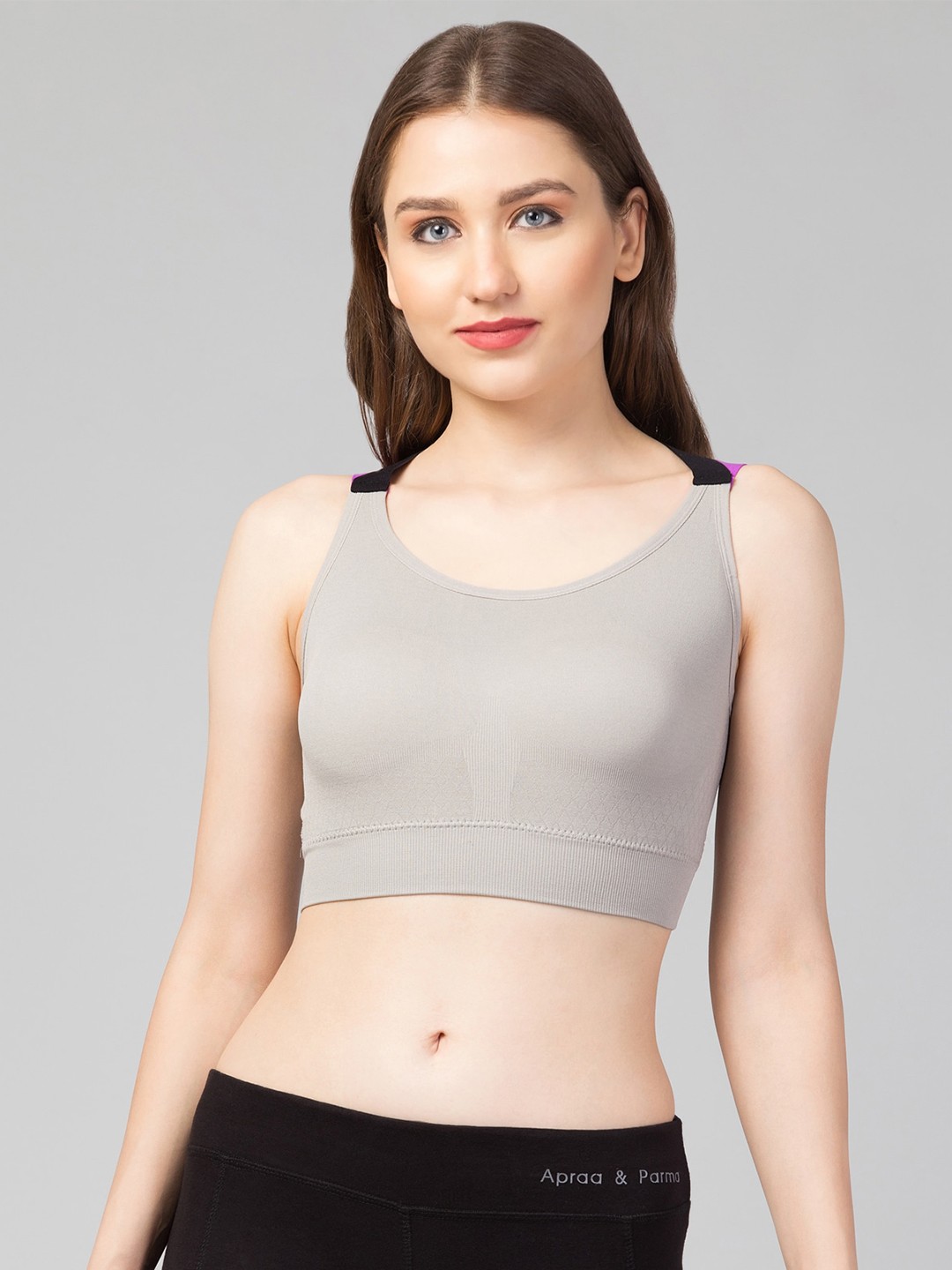 

Apraa & Parma Full Coverage Organic Sports Push-Up Bra, Grey