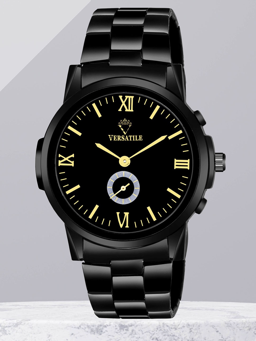 

Versatile Men Water Resistance Analogue Chronograph Watch Side Sec ch, Black