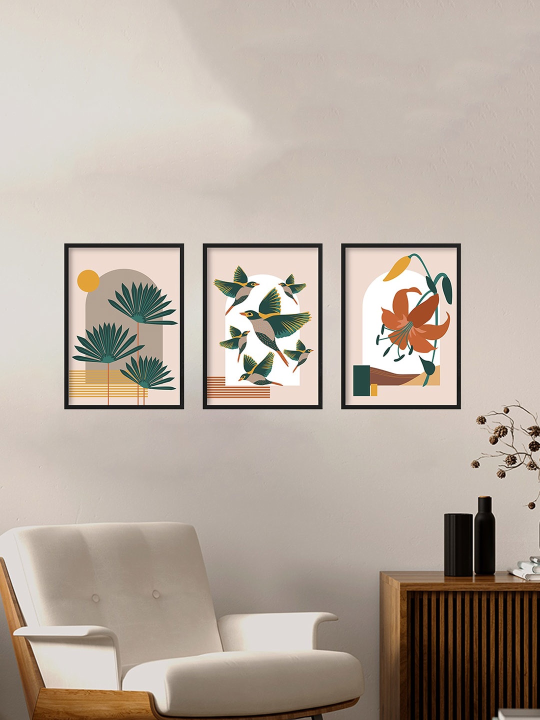 

Happening Hippo Beige 3-Pieces Big Tunnel Printed UV Coating Wall Art
