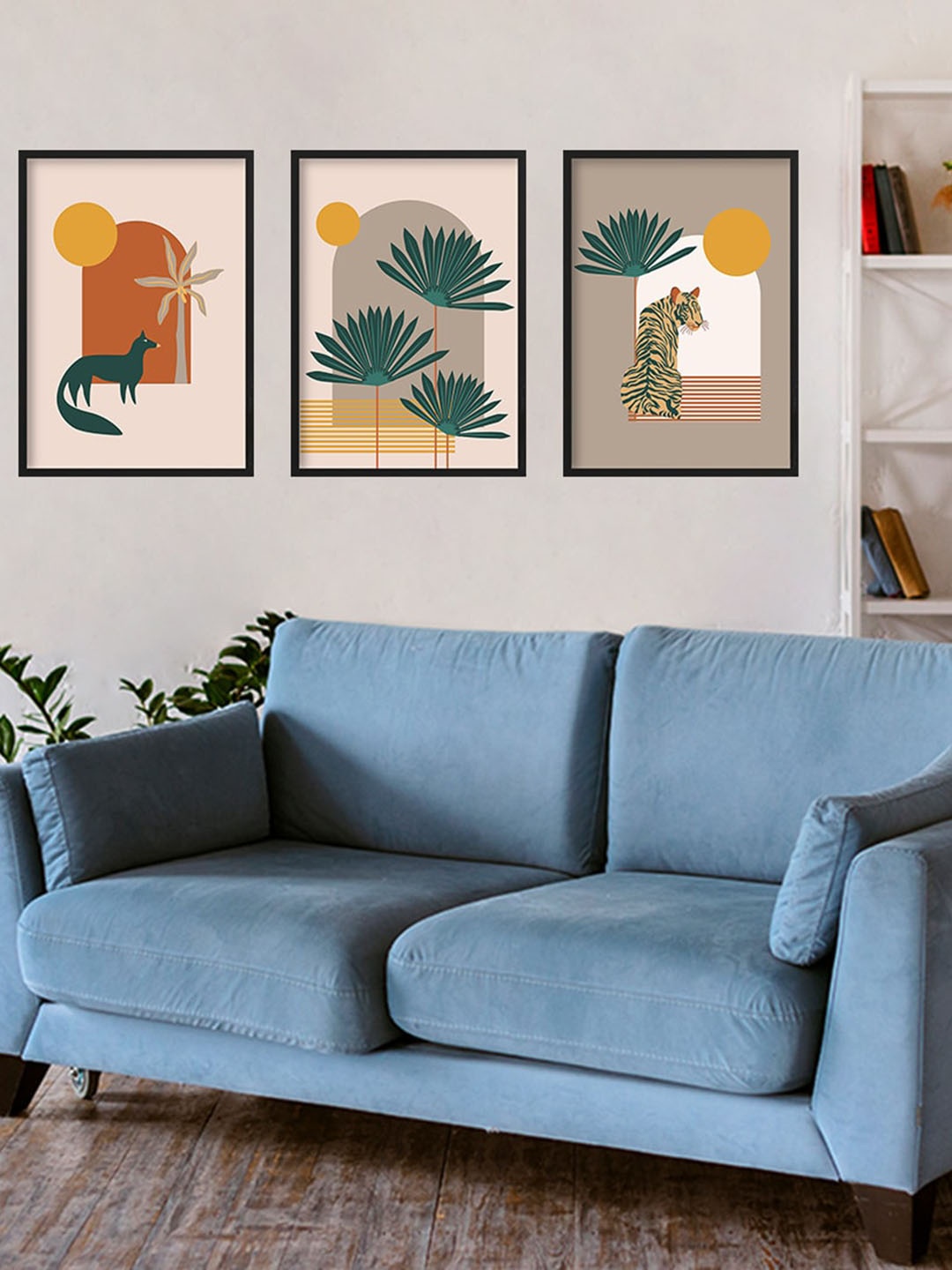 

Happening Hippo Black & Grey 3 Pieces Abstract Printed Wall Arts