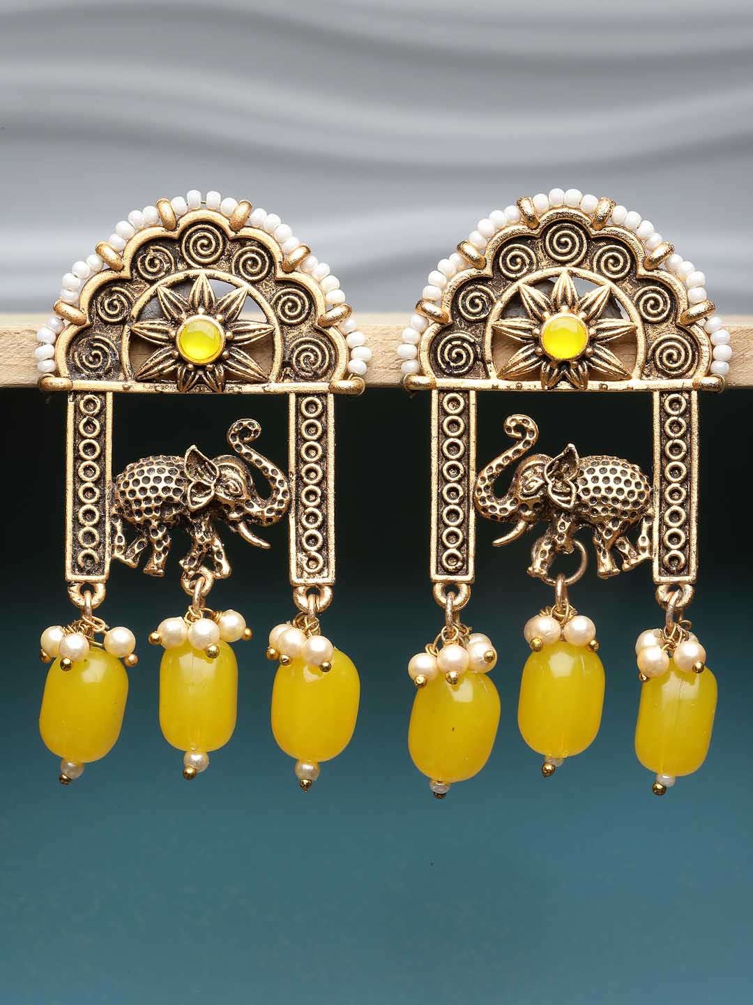 

ADIVA Gold-Plated Animal Shaped Drop Earrings