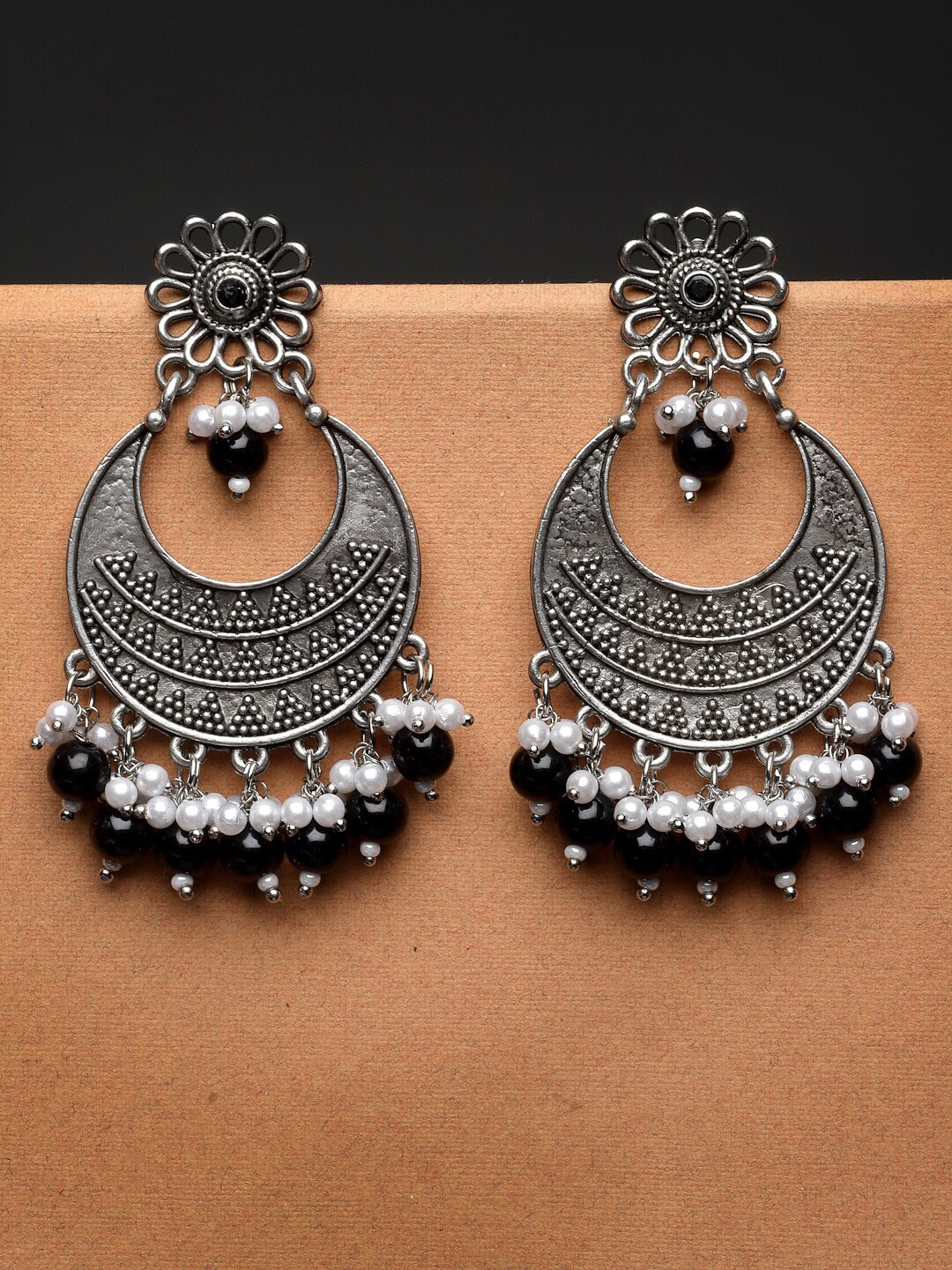 

ADIVA Silver-Plated Crescent Shaped Chandbalis