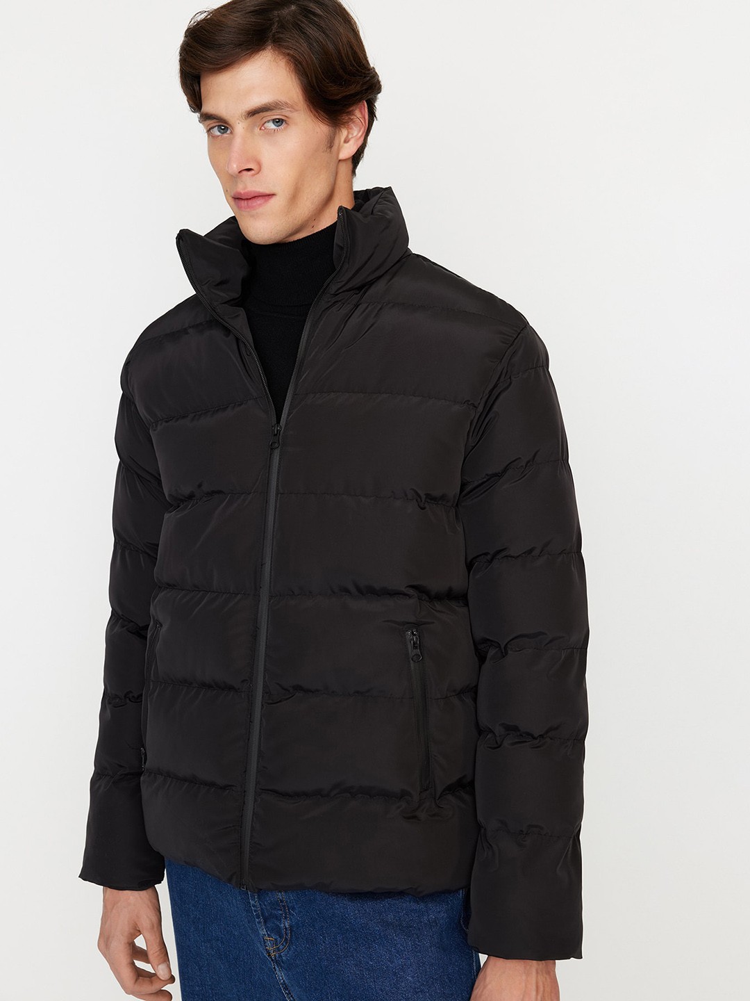 

Trendyol Mock Collar Long Sleeve Padded Jacket, Black