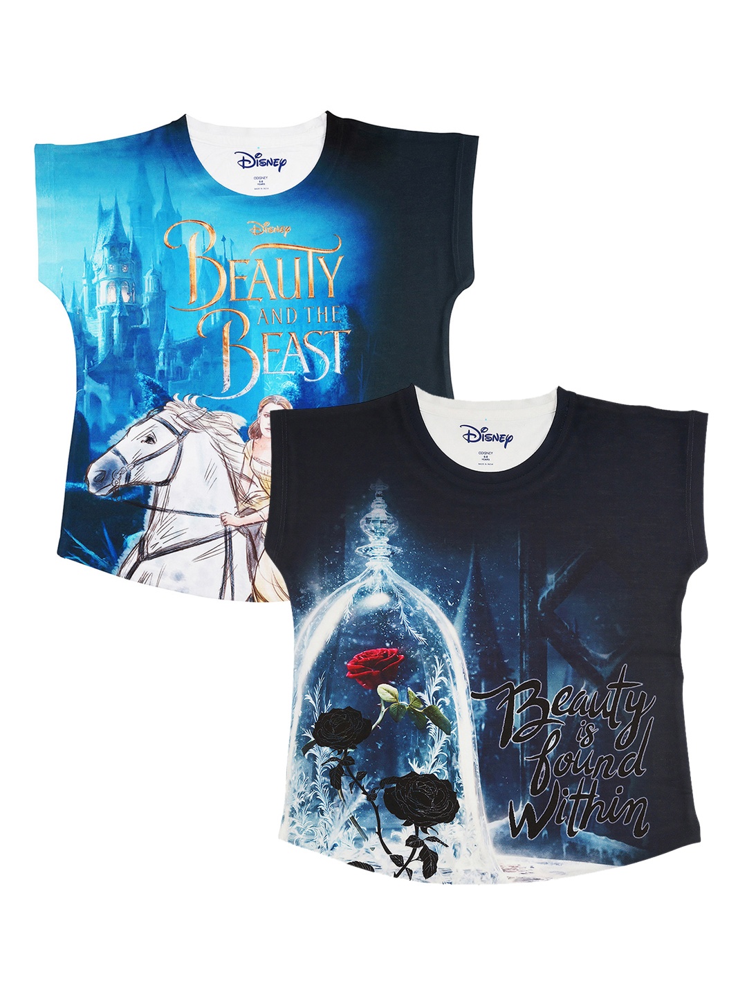 

Disney by Wear Your Mind Girls Pack of 2 Printed Tops, Black