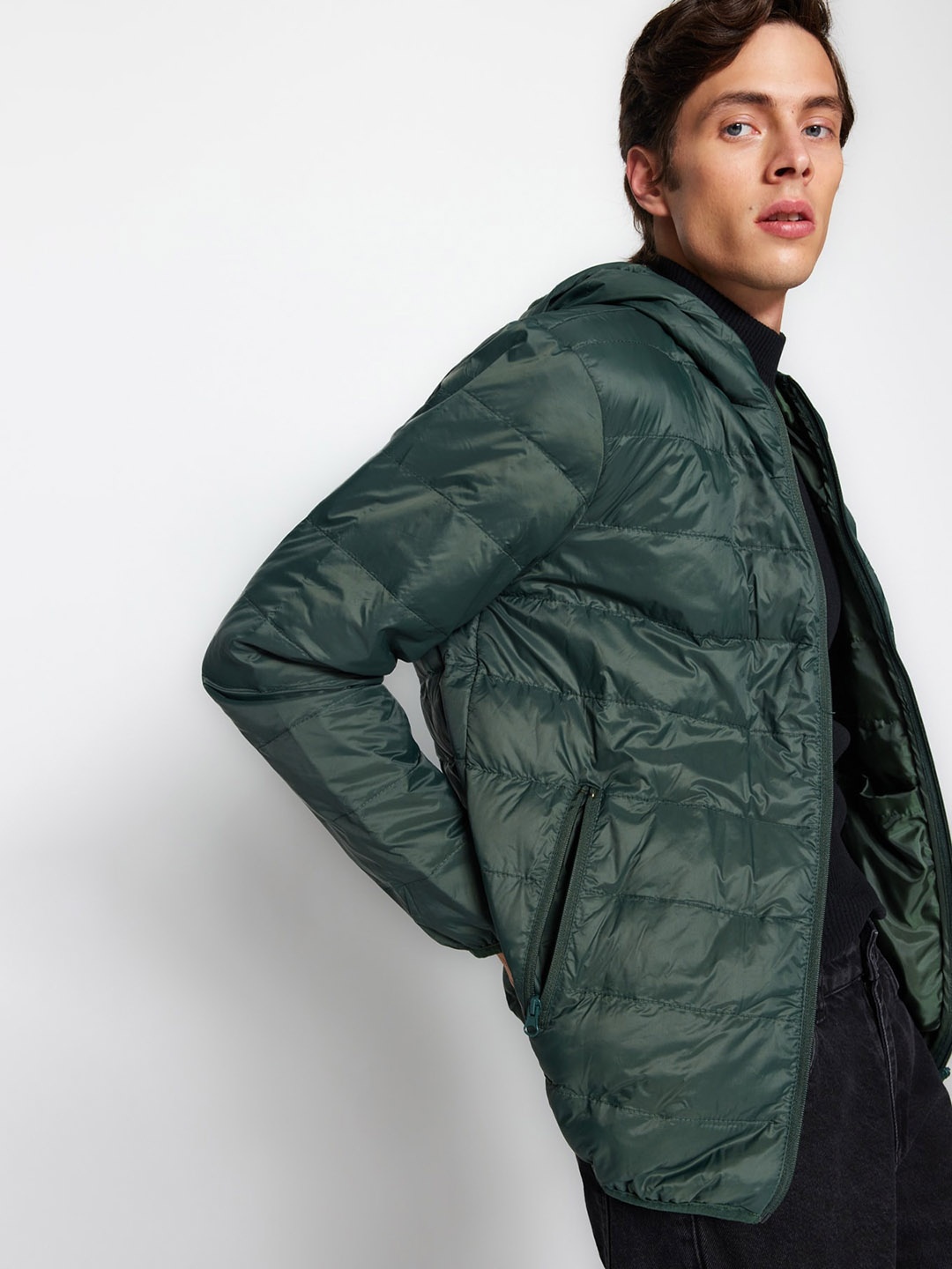 

Trendyol Long Sleeeves Mock Neck Puffer Jacket, Green