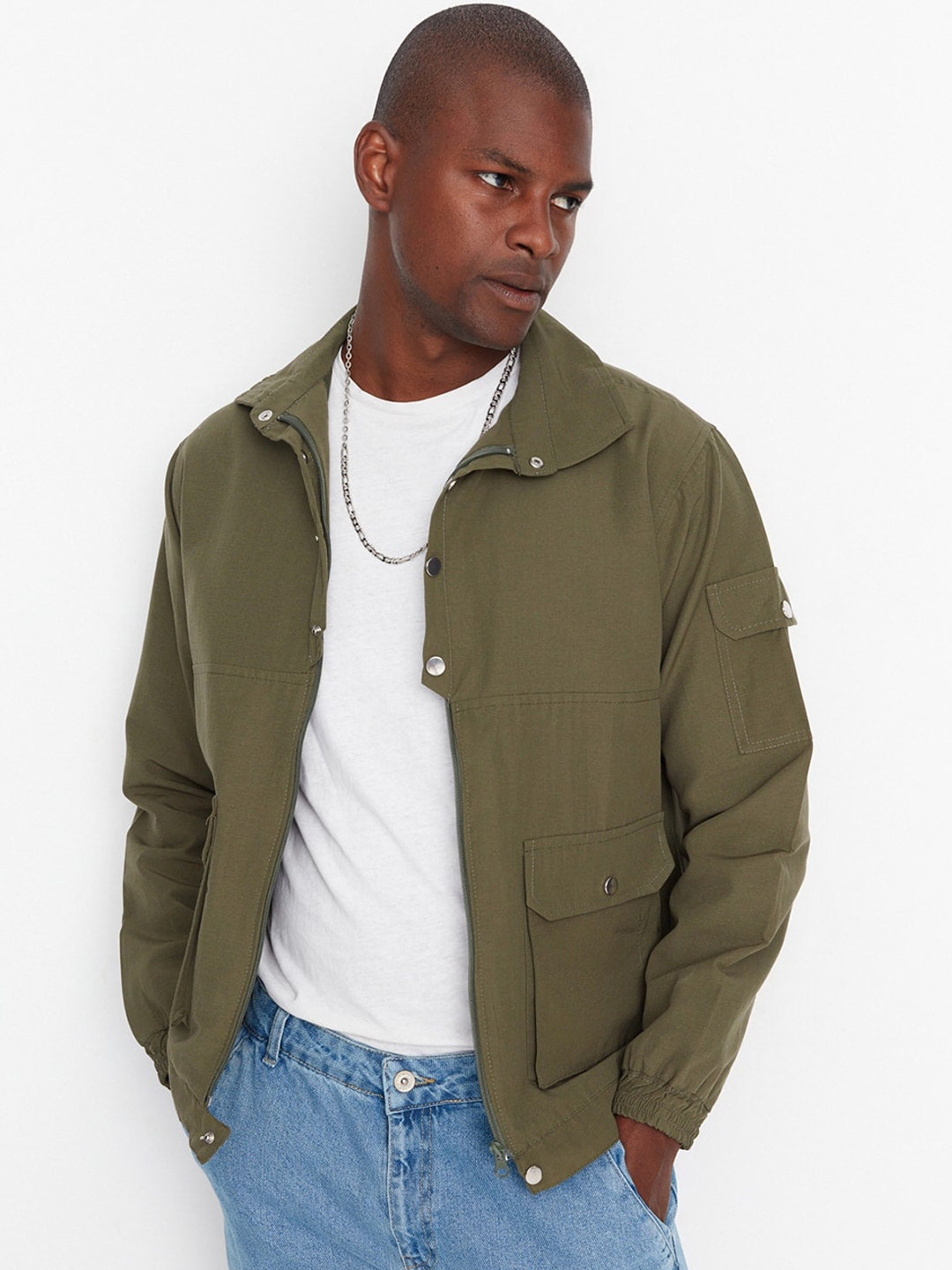 

Trendyol Spread Collar Tailored Jacket, Olive