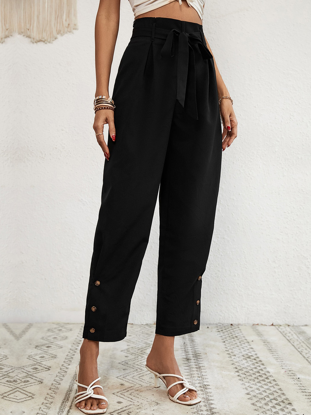 

StyleCast Women Black Smart Pleated Trousers