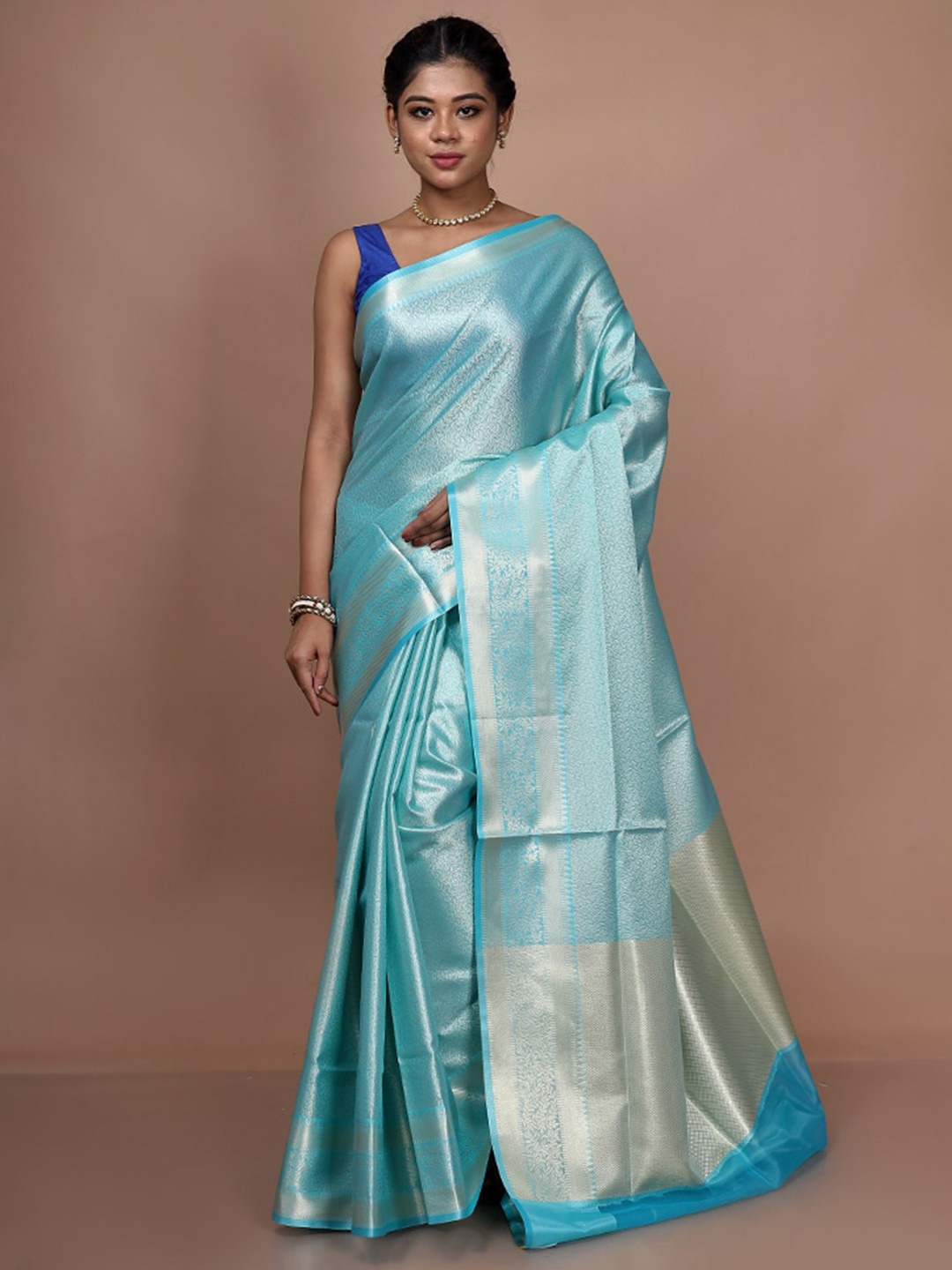 

AllSilks Woven Design Zari Saree, Blue