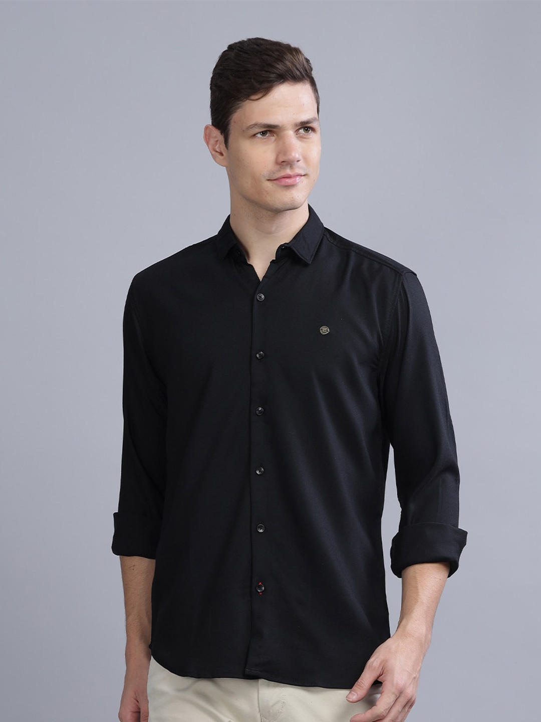 

PAUL STREET Standard Slim Fit Casual Shirt, Black