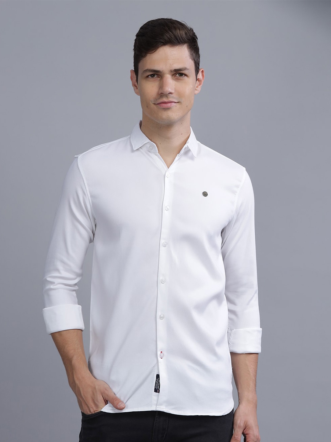 

PAUL STREET Standard Slim Fit Casual Shirt, White