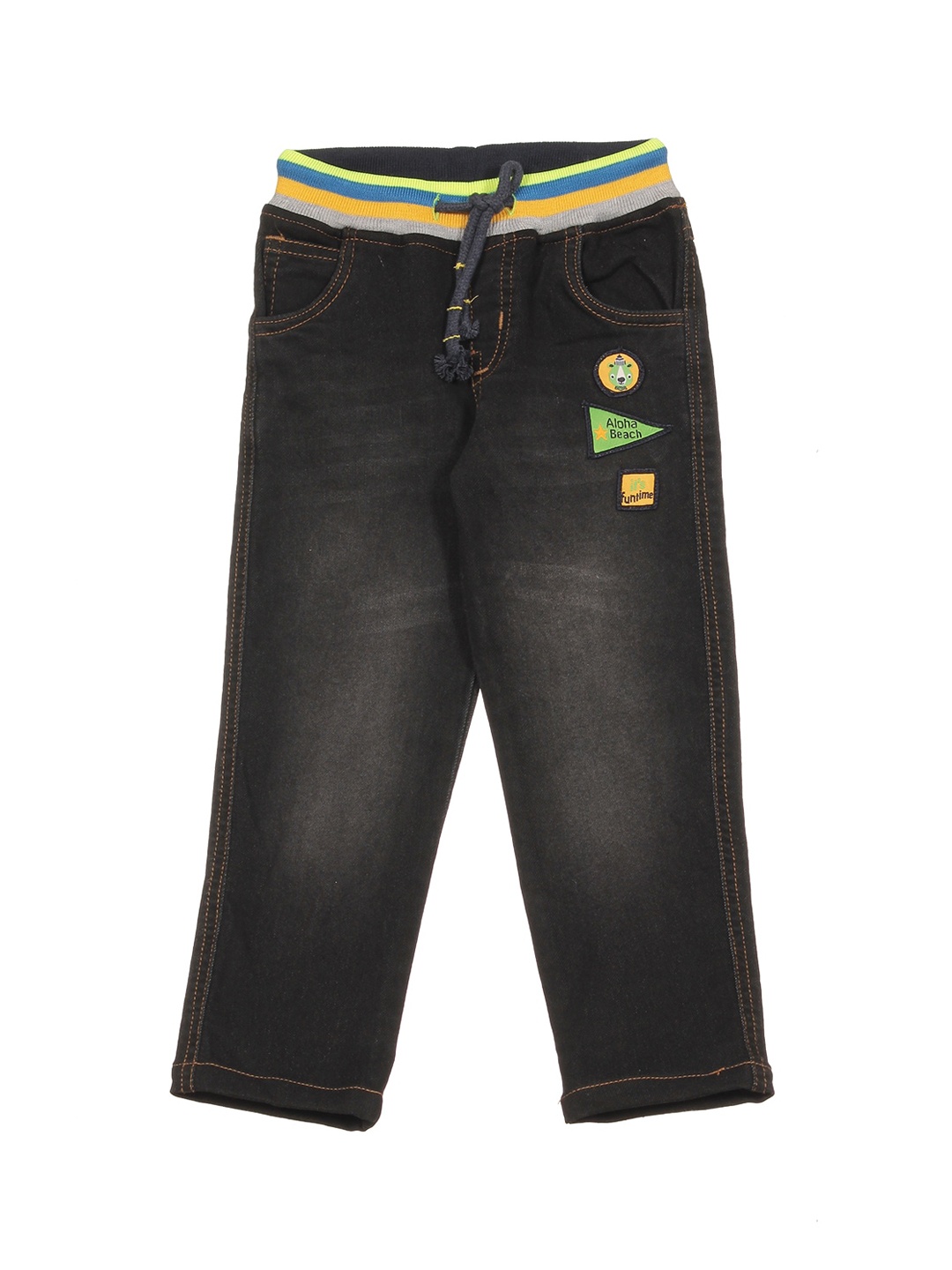 

Lil Lollipop Infant Kids Mid-Rise Straight Fit Clean look Light Fade Jeans, Black