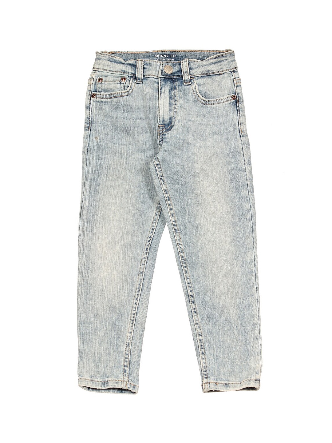 

Lil Lollipop Kids Mid-Rise Slim Fit Clean look Heavy Fade Jeans, Blue