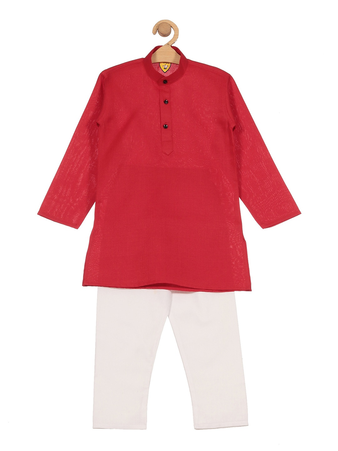 

Lil Lollipop Boys Red Regular Pure Cotton Kurta with Pyjamas