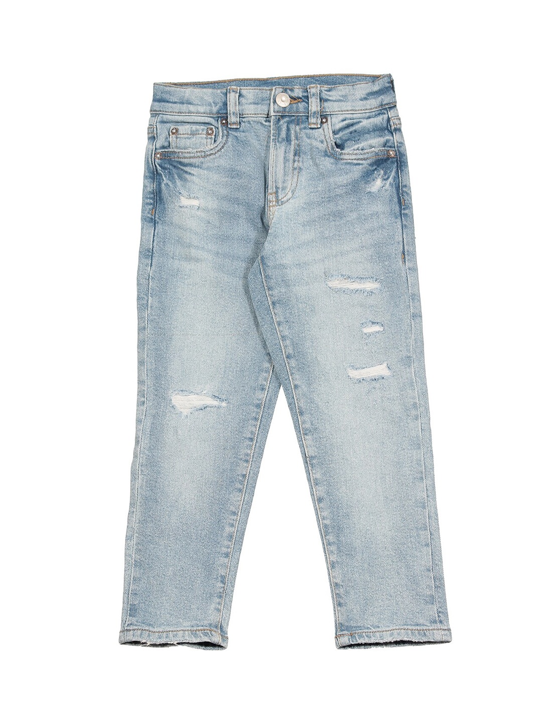 

Lil Lollipop Kids Blue Straight Fit Highly Distressed Stretchable Jeans