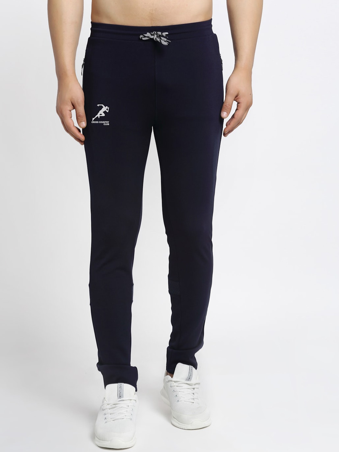 

GRACIT Men Mid-Rise Four Way Stretch Sports Track Pant, Navy blue