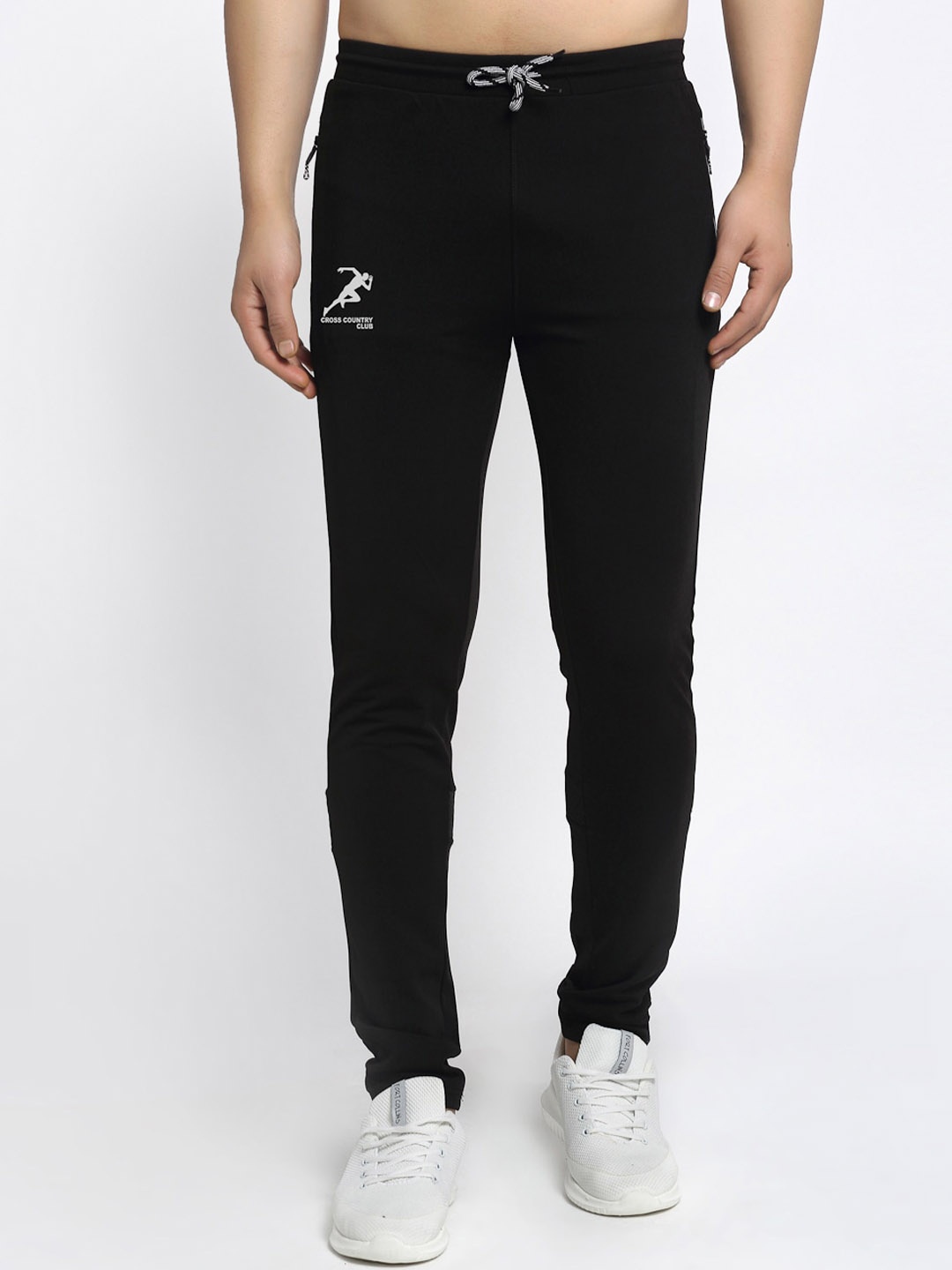 

GRACIT Men Regular Fit Mid-Rise Track Pants, Black