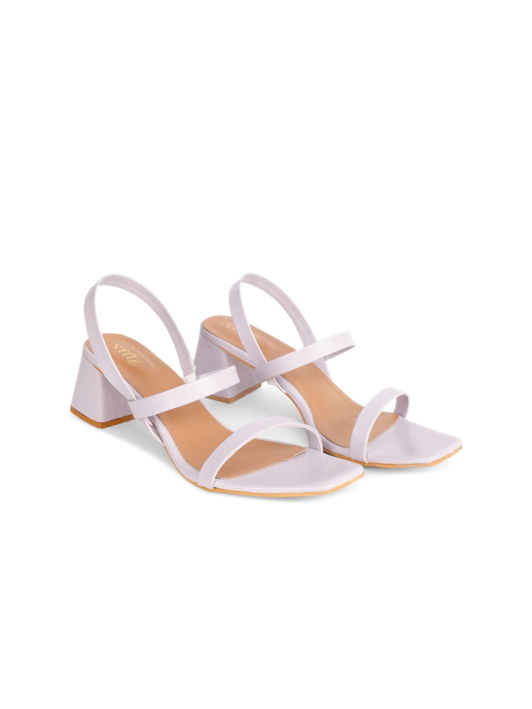 

stylzrepublic Open Toe Block Heels, Lavender