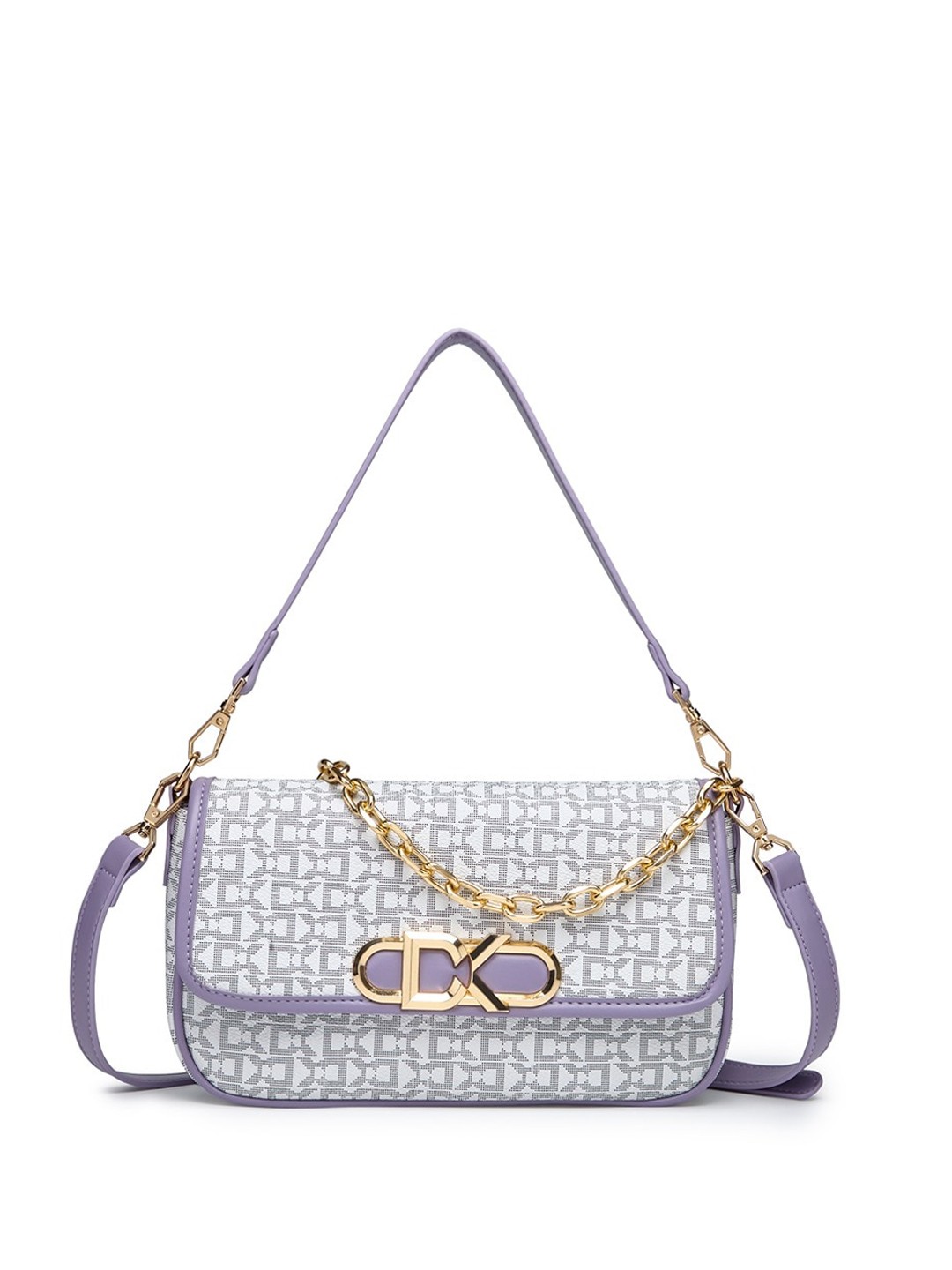 

Diana Korr Messi Mini Infinty Printed Structured Satchel Bag, White