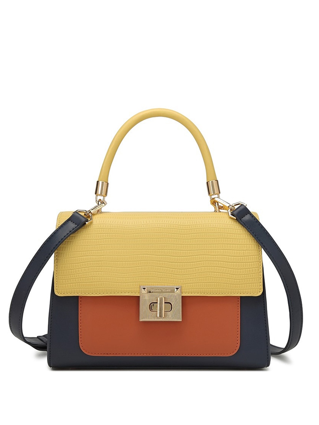 

Diana Korr Colourblocked Structured Satchel, Yellow