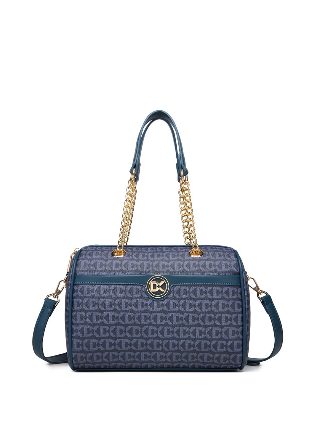 

Diana Korr Brand Logo Printed Oversized Structured Shoulder Bag, Blue