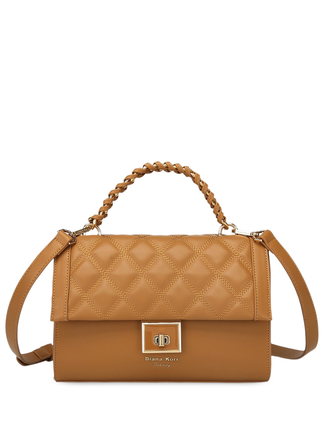 

Diana Korr Maddy Infinity Quilted Structured Satchel Bag, Beige