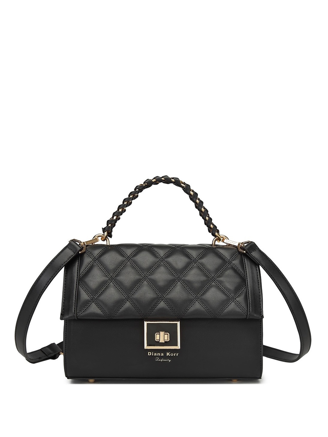 

Diana Korr Structured Handheld Bag With Quilted, Black