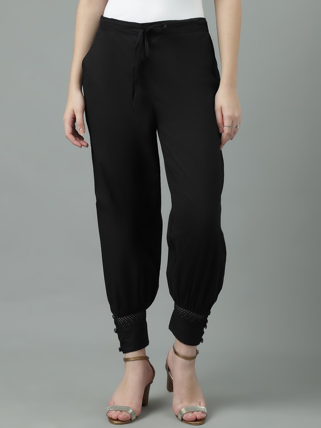 

Sringam Cotton Loose Fit Patiala, Black